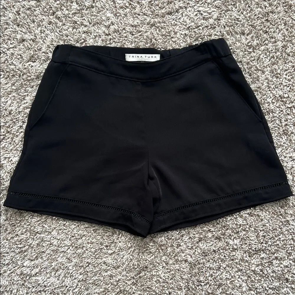 Like New! Trina Turk Black Shorts Details on Hem in Size XS